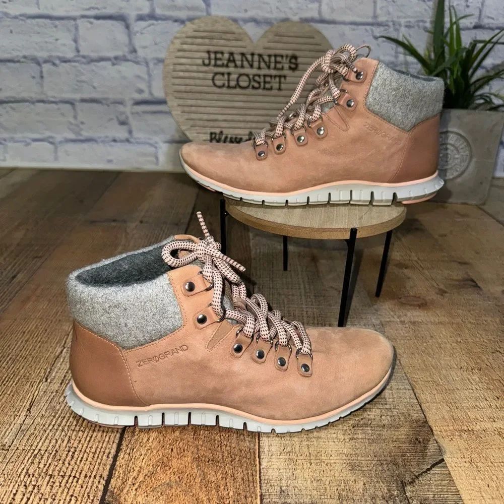 Cole Haan Zero Grand Women's Hiker Boots  7 B Leather Rose  W14073 Waterproof
